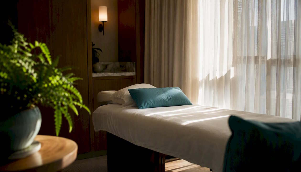 Spa treatment room in luxury Tribeca hotel