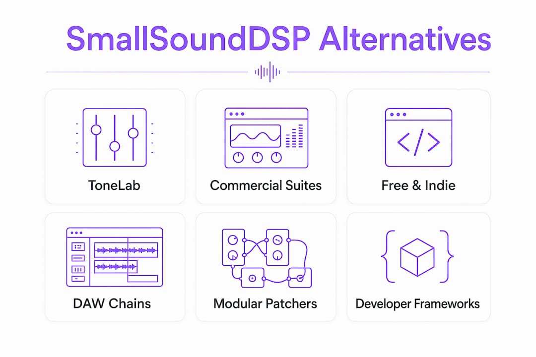Infographic ranking SmallSoundDSP.com guitar plugin alternatives