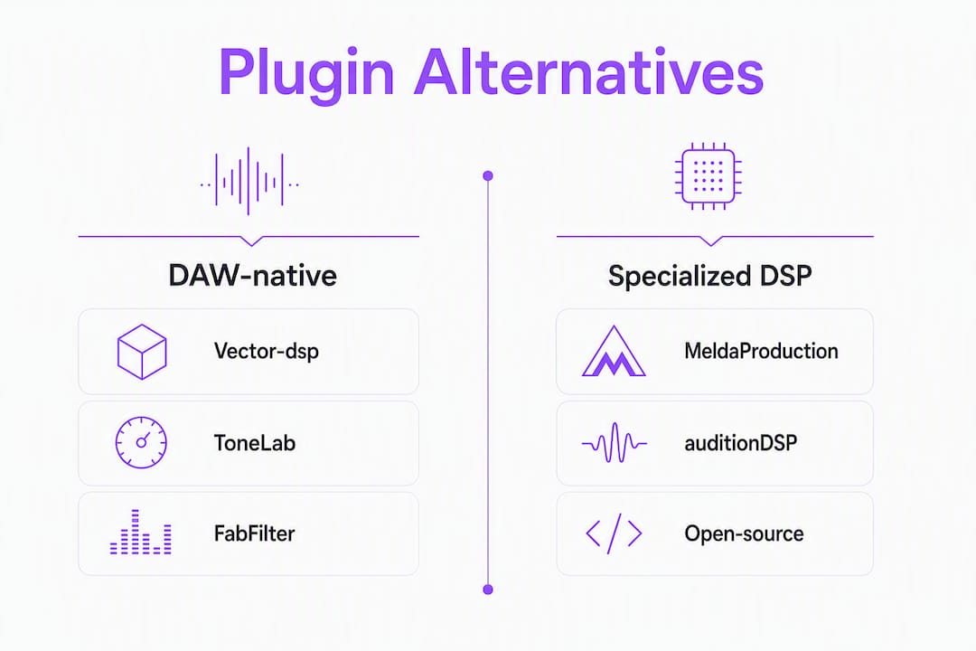 Infographic comparing pro audio plugin alternatives
