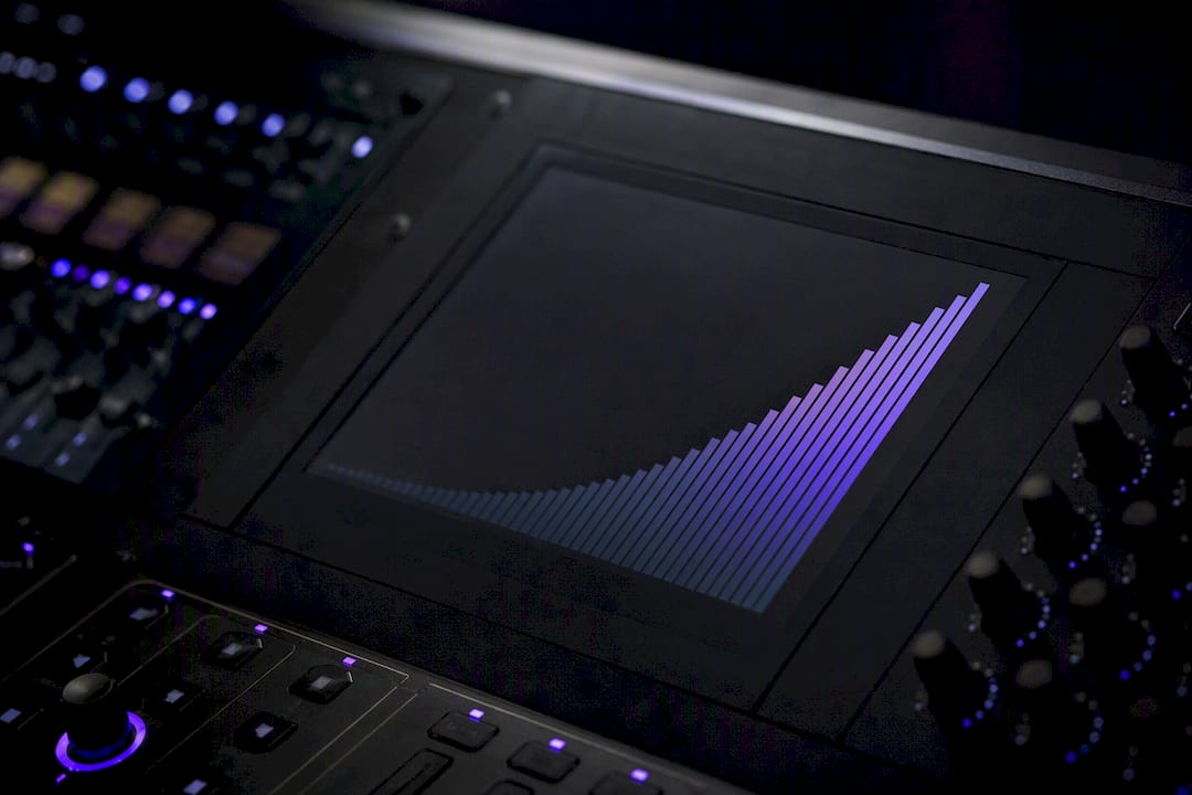 Close-up of CPU load meter in audio workstation
