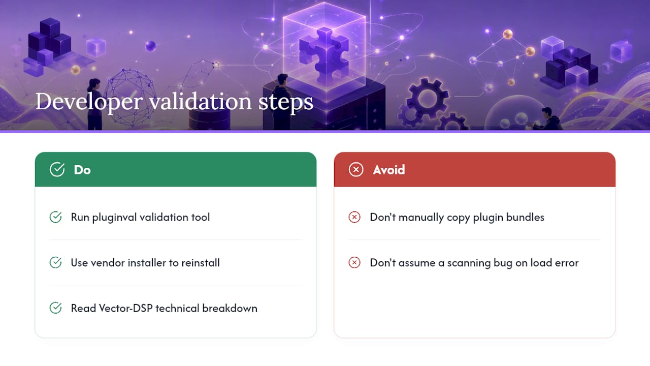 Vector DSP Developer Checks and Validation Steps — overview diagram