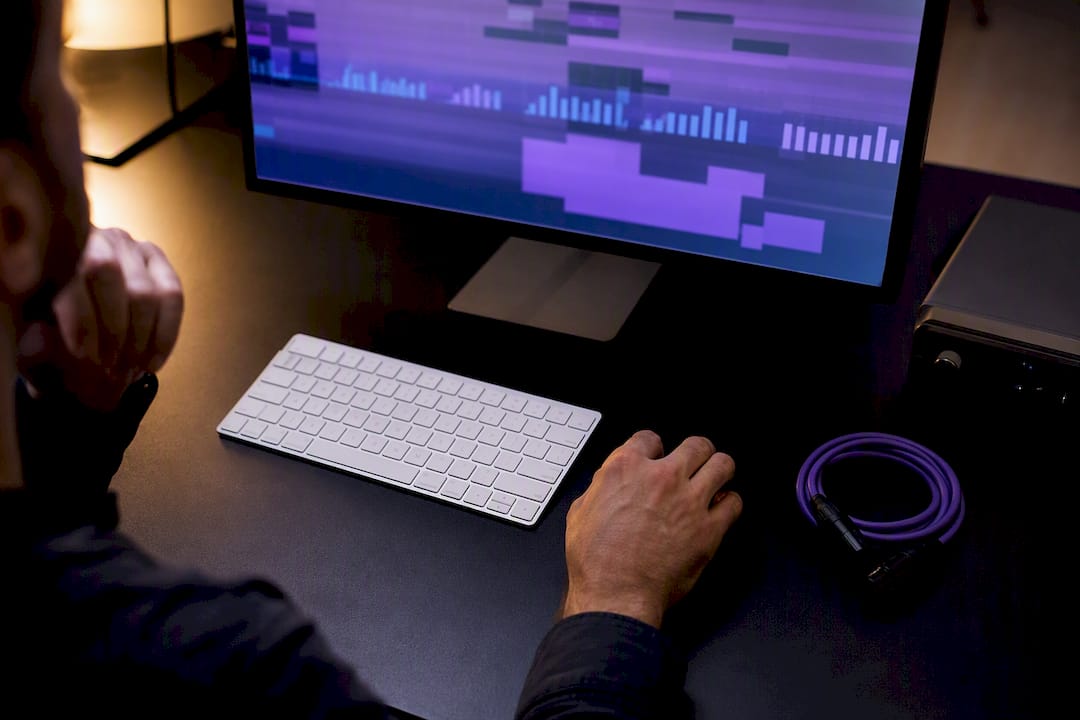 Engineer reviewing audio latency diagnostics
