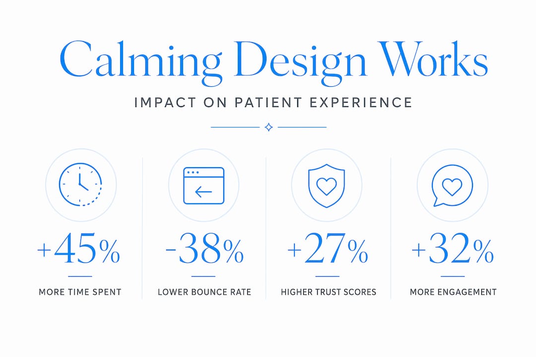 Stats on calming website design benefits for patients