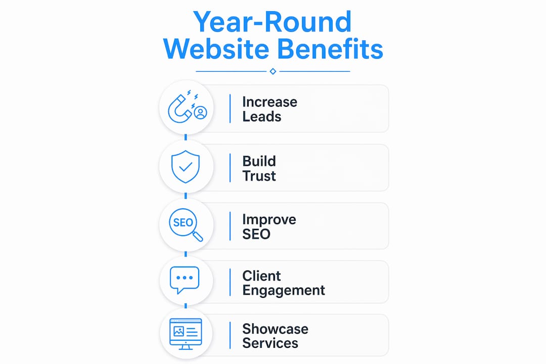 Infographic showing benefits of year-round tax websites