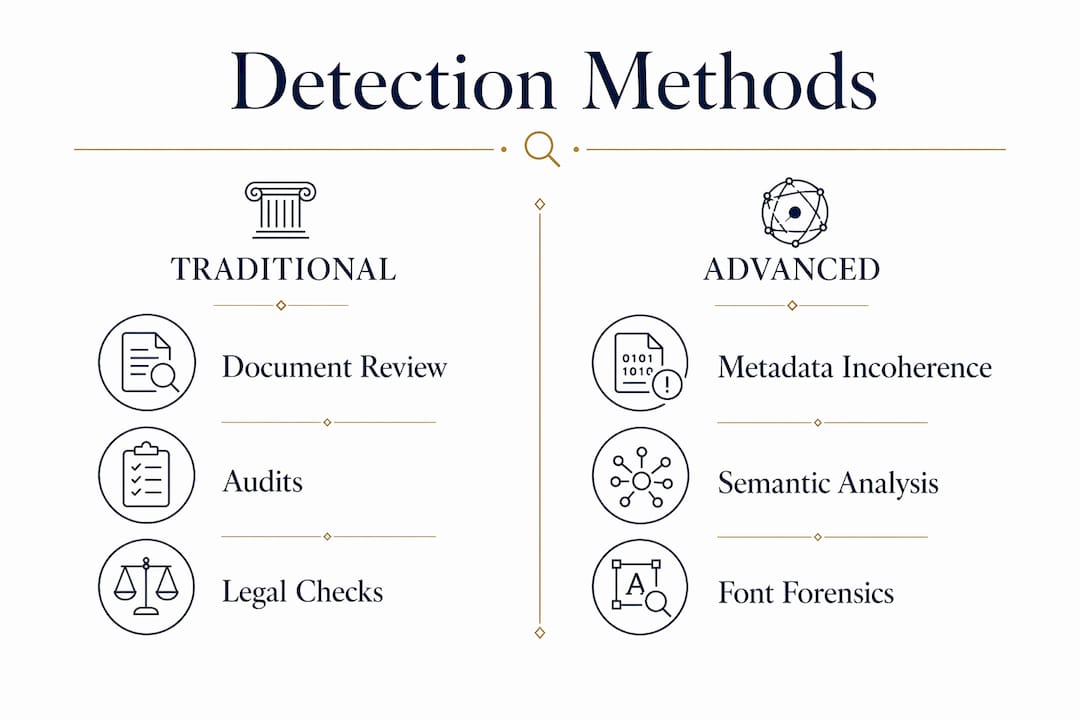 Infographic contrasting detection methods categories