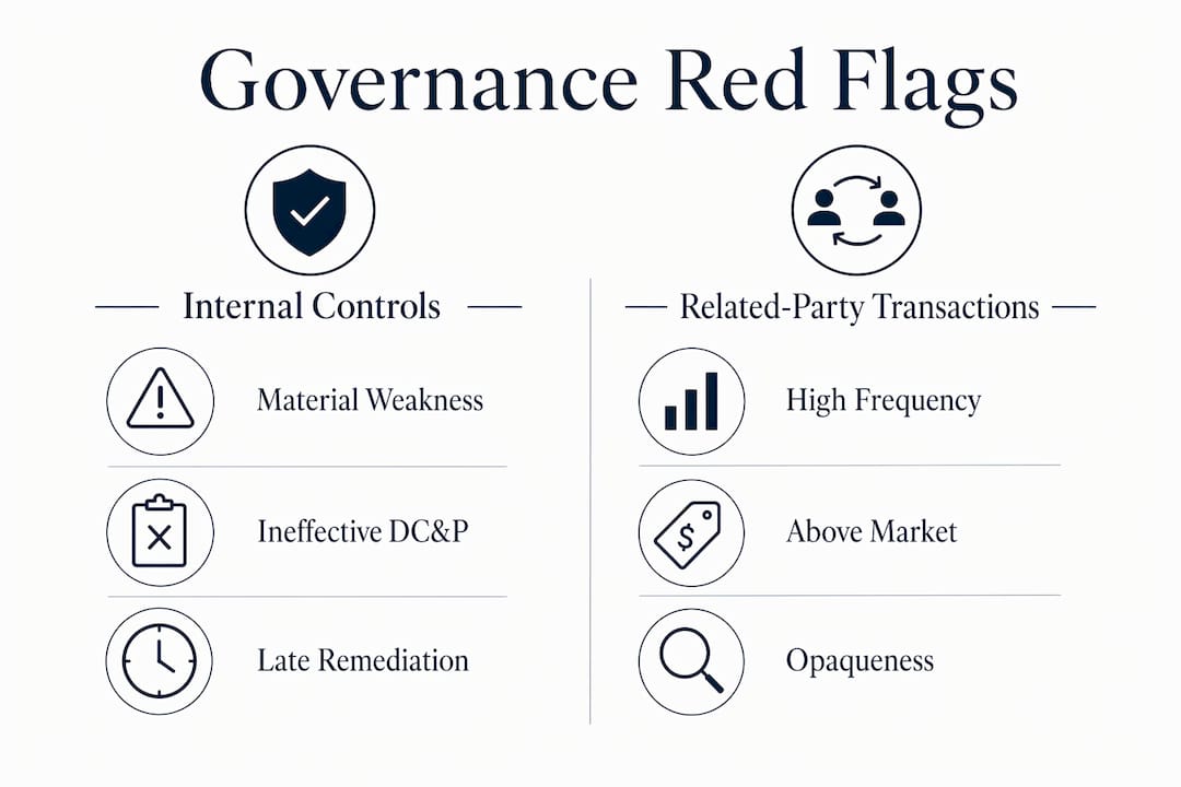 Infographic comparing governance red flags categories