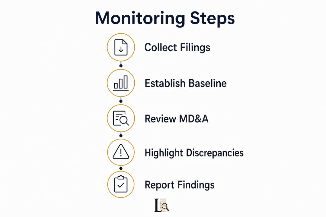 Infographic illustrating steps for disclosure monitoring