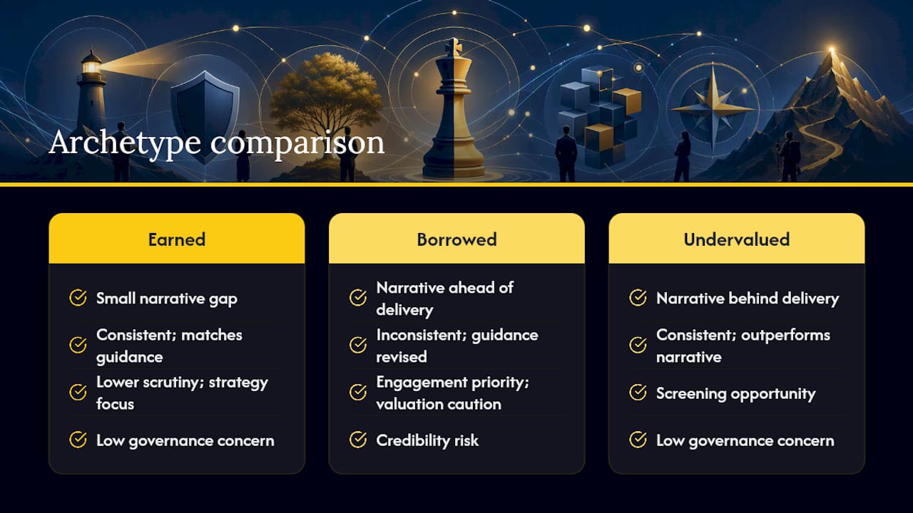 Diagram comparing three corporate archetypes