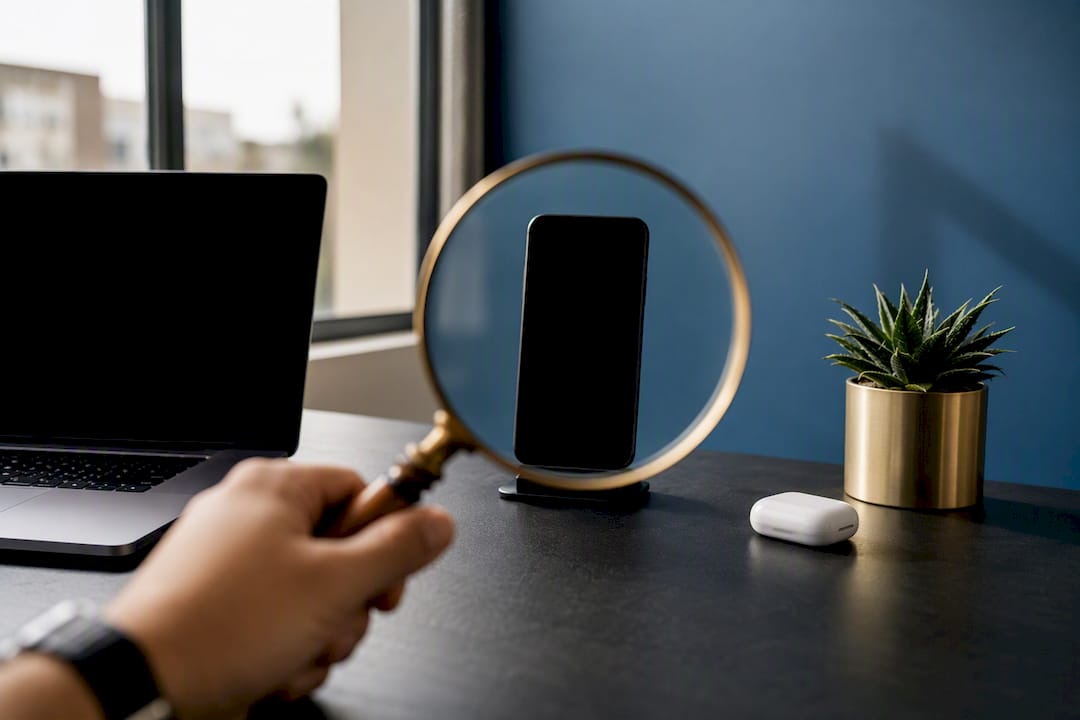 Magnifying glass emphasizing email priority concept
