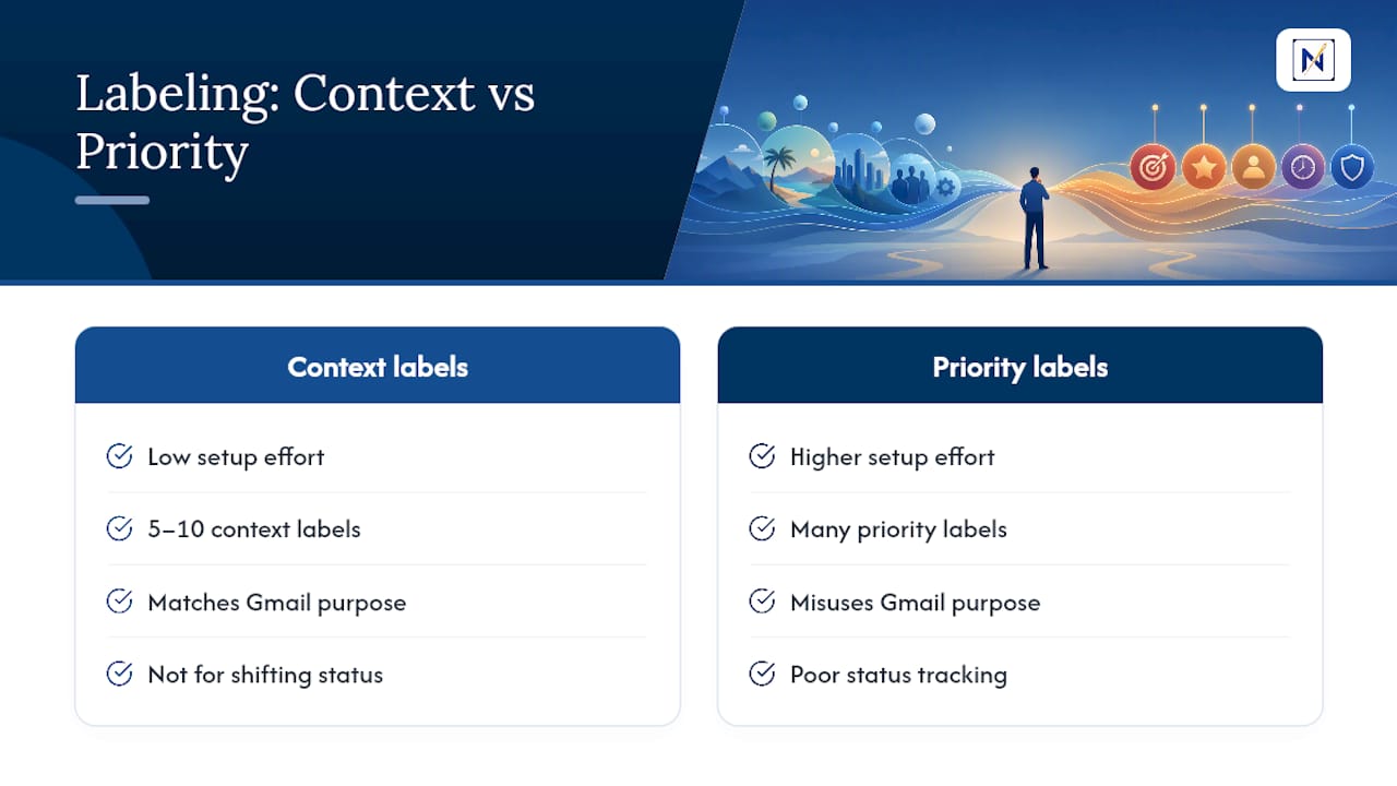 Diagram comparing labeling system and priority hierarchies