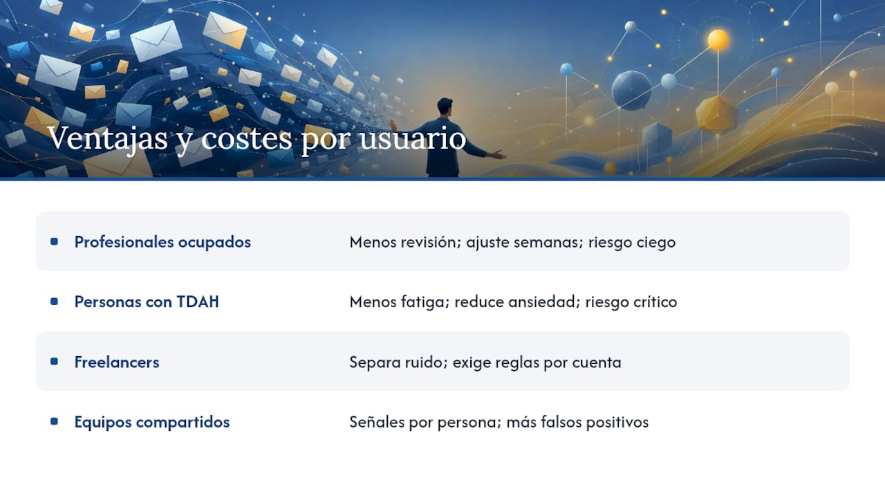 Comparativa de automatización según tipo de usuario