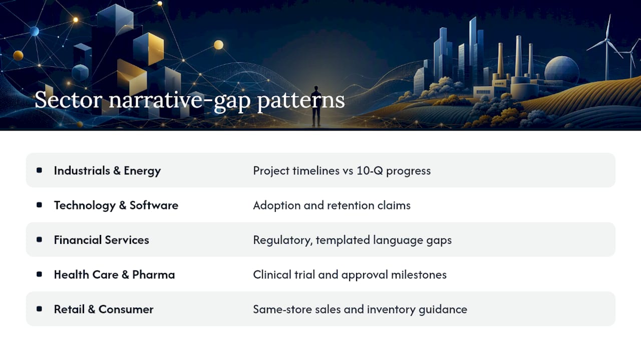 Sector-specific narrative gap patterns