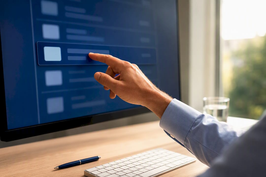 Hand selecting a priority email