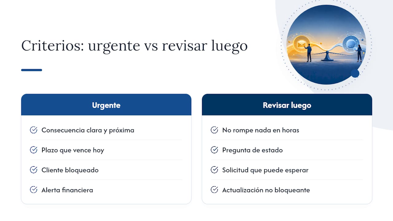 Cómo distinguir lo urgente de lo que puede esperar — overview diagram