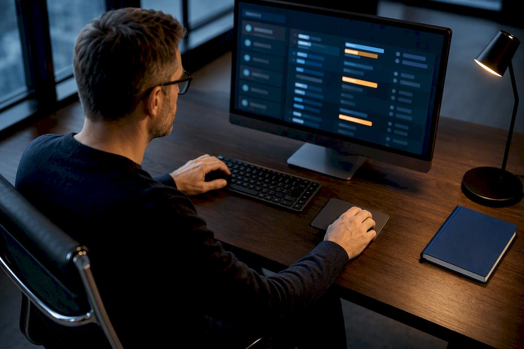 Professional performing focused email triage