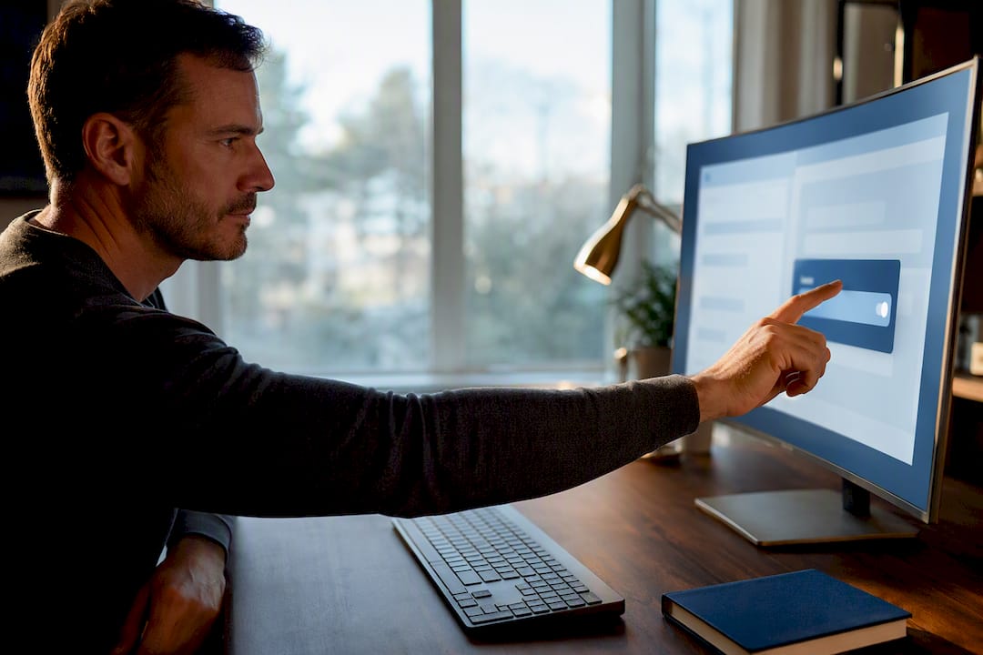 Worker adjusting email notification settings