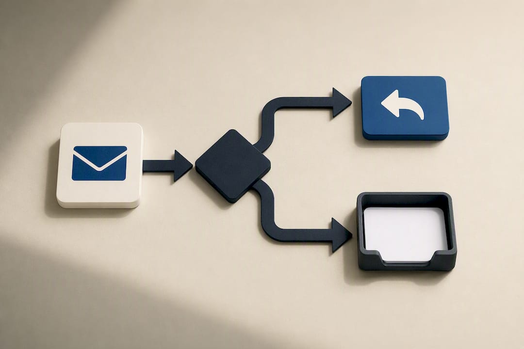 Illustration of two-minute reply workflow