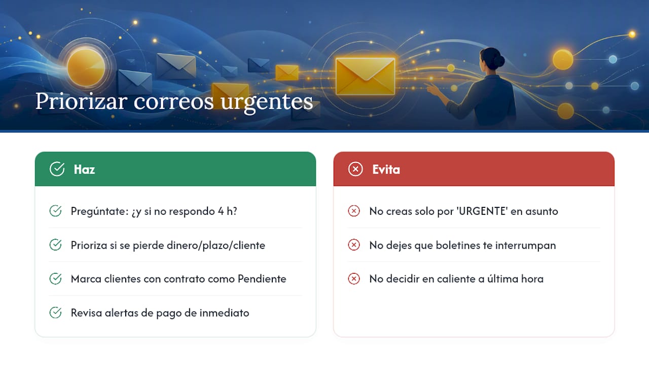 Correos urgentes frente a no urgentes: cómo priorizar sin perder el ritmo — overview diagram