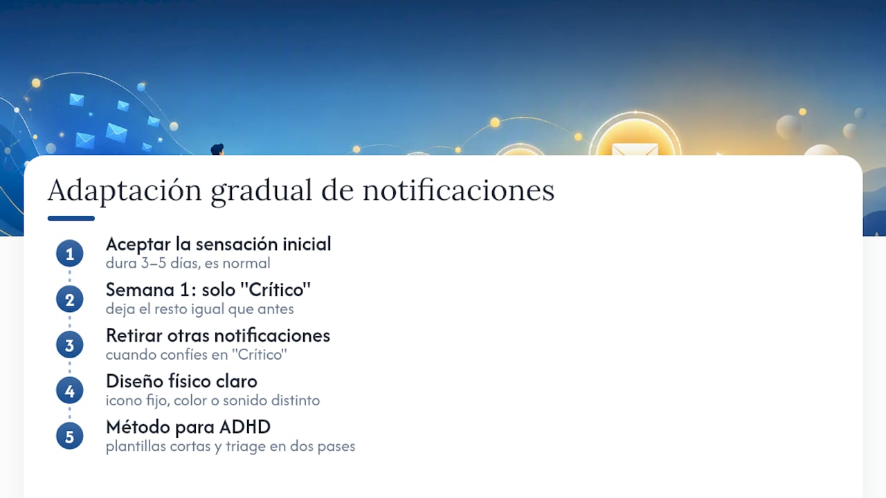 Adaptarse al nuevo sistema sin agotar tu capacidad de atención — overview diagram