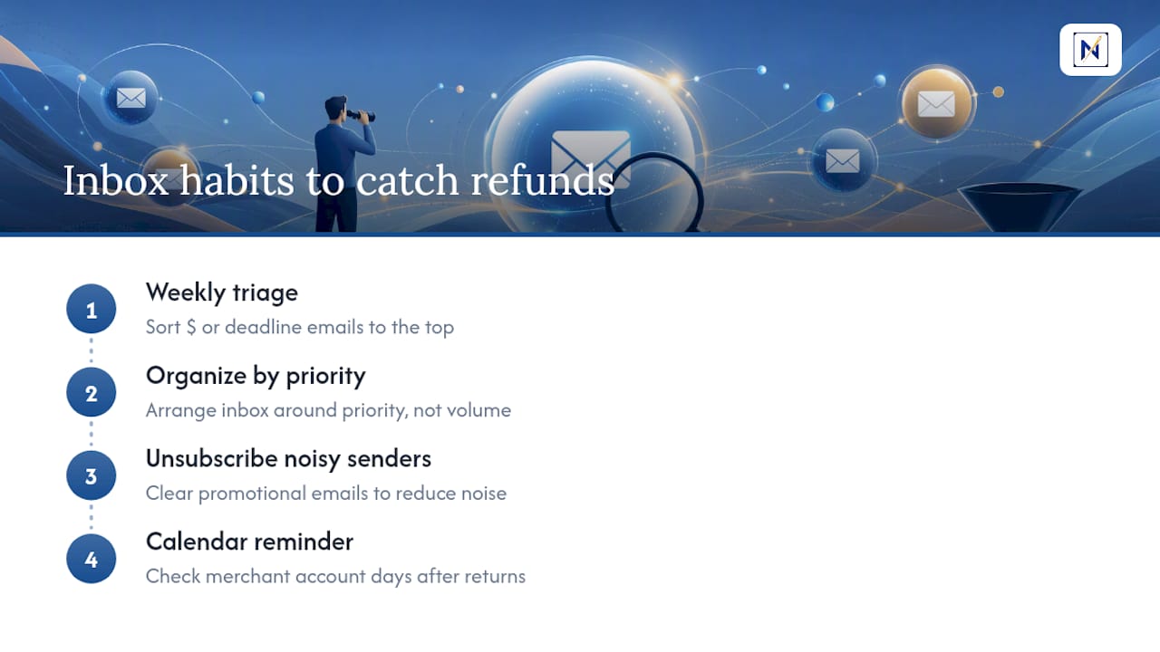 A Few Habits That Cut Down on Missed Refund Emails — overview diagram