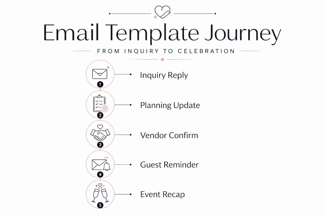 Infographic showing email stages in planning