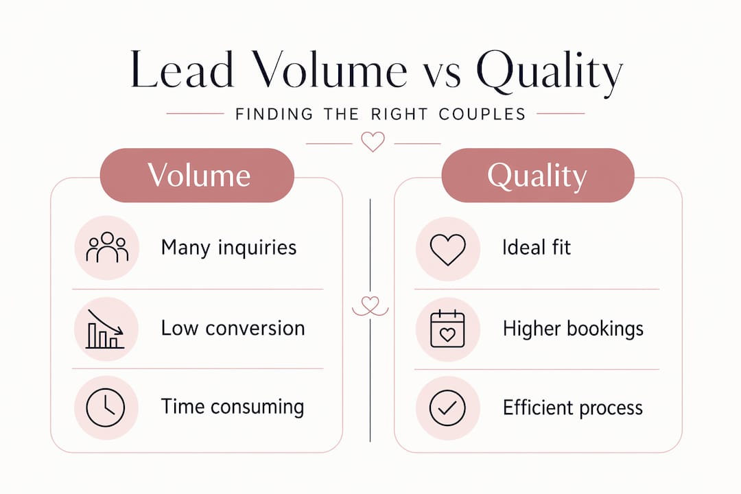 Infographic comparing lead volume and quality management