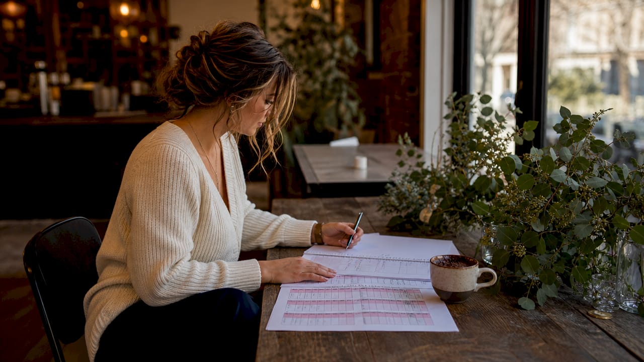 Wedding planner working with digital software tools