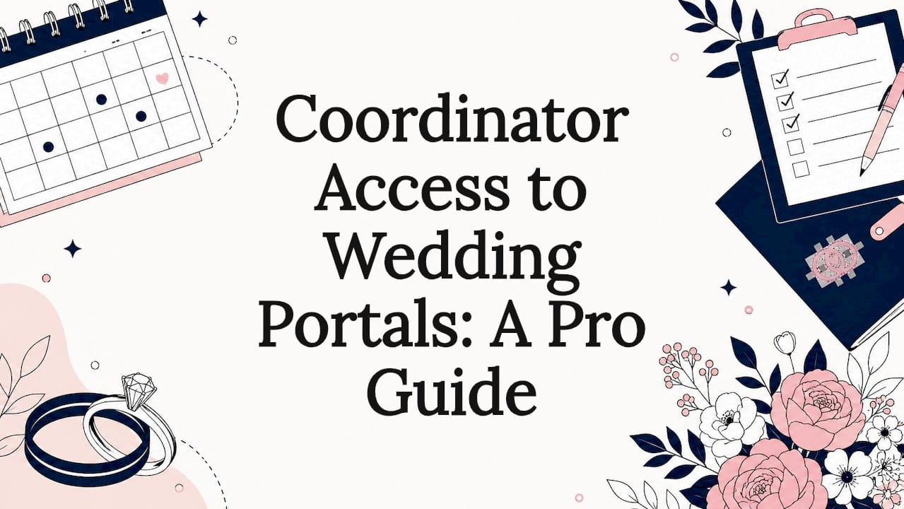 Decorative wedding coordinator title card illustration