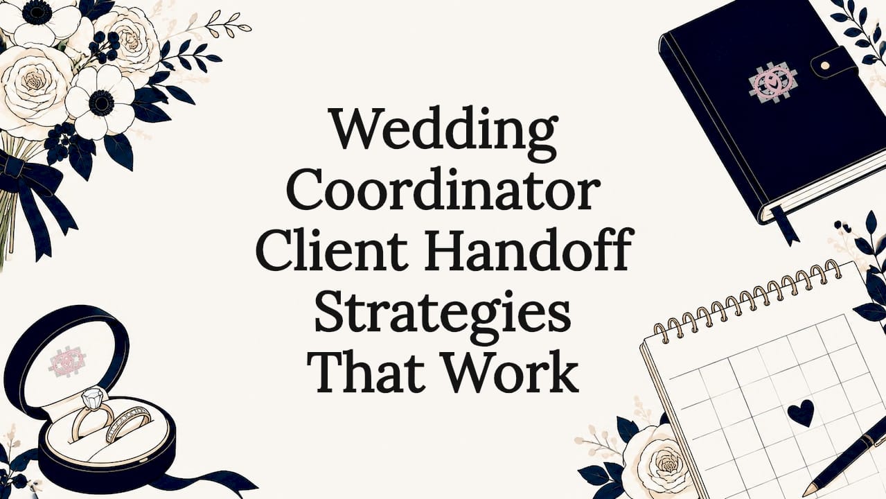 Decorative wedding-themed title card illustration