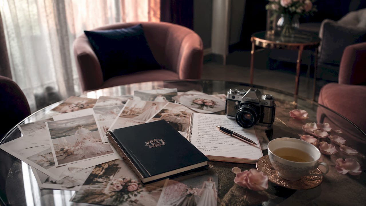 Wedding studio planning table with collaboration tools