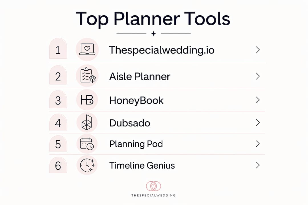 Infographic ranking best wedding planner software tools