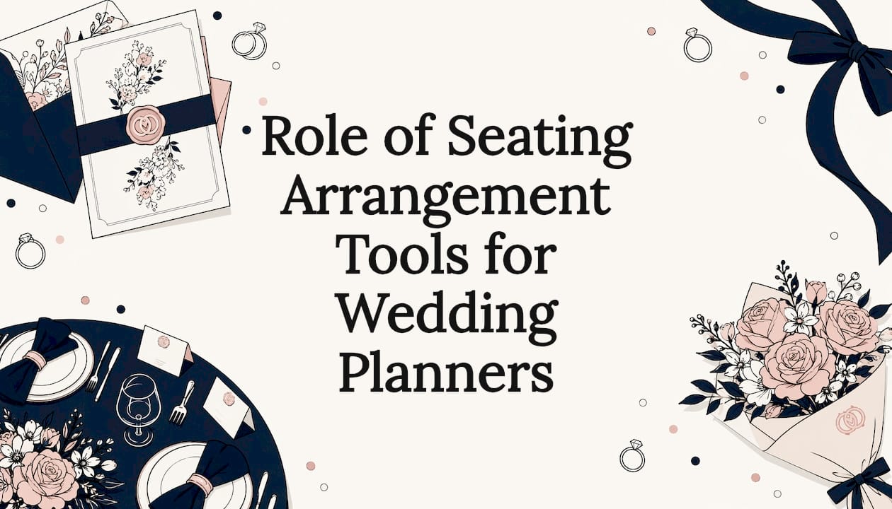 Decorative wedding-themed title card illustration
