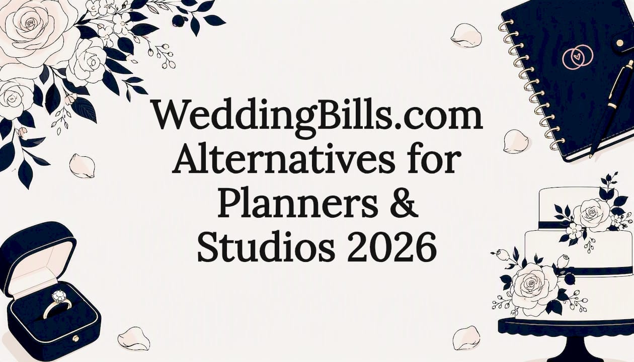 Decorative wedding-themed title card illustration