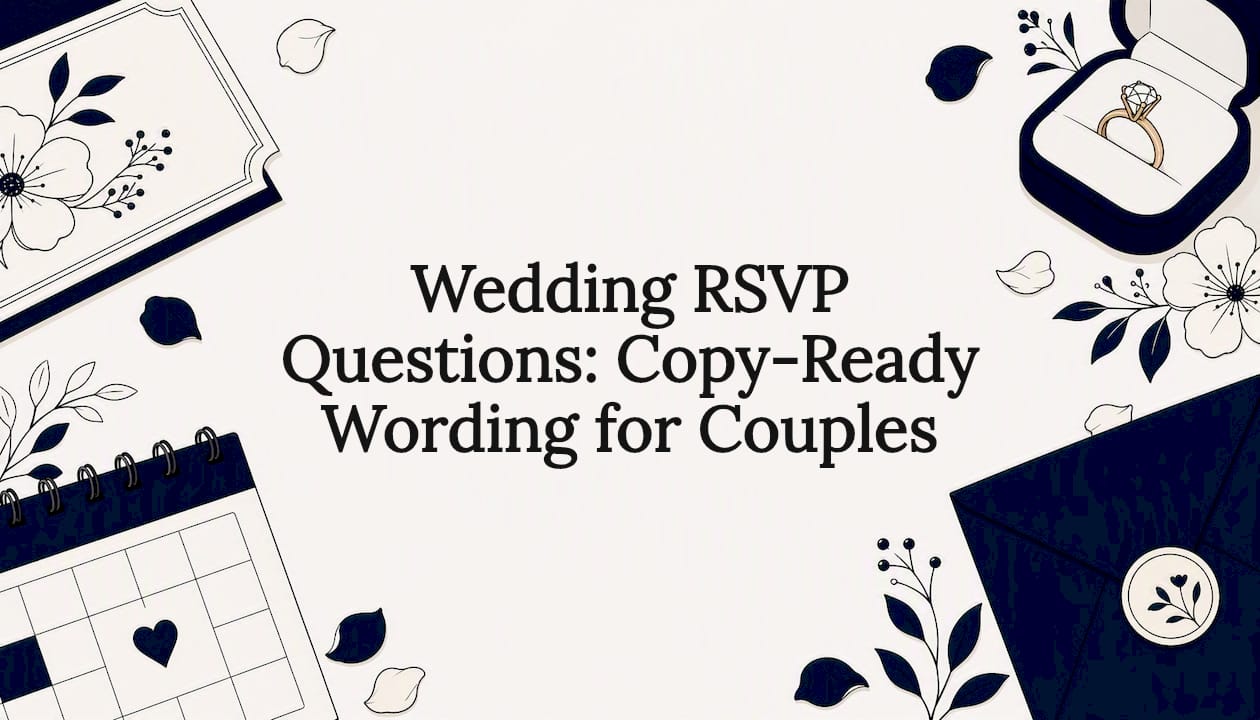 Decorative RSVP themed title card illustration