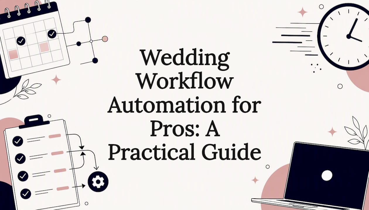 Decorative wedding workflow automation title card graphic