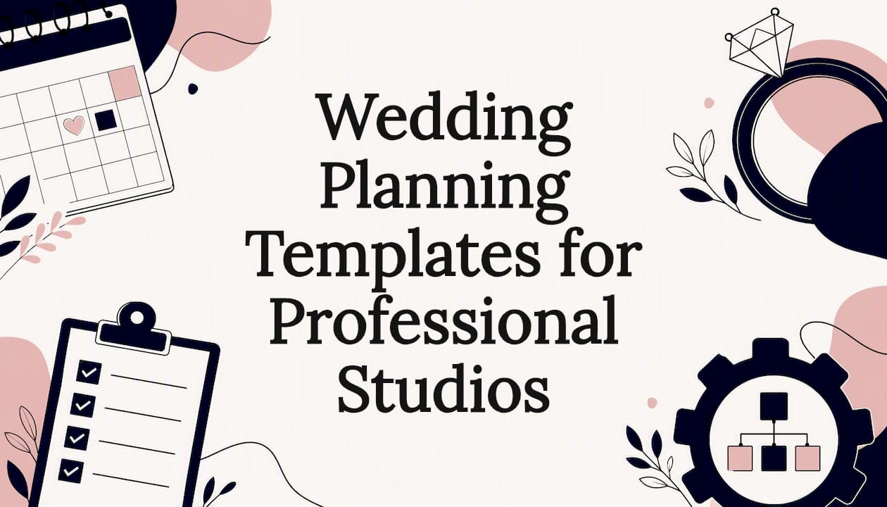 Decorative wedding planning templates title card