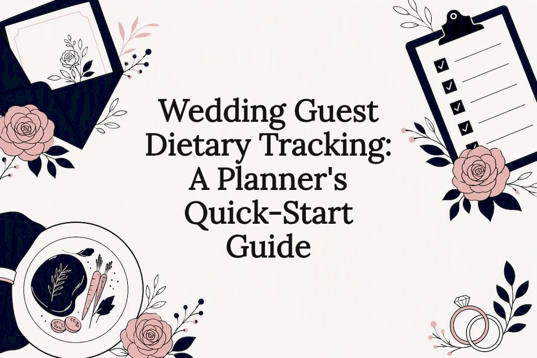 Decorative wedding dietary tracking title card illustration