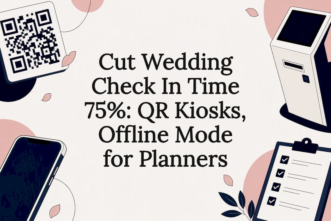 Decorative wedding check-in digital tools iconography