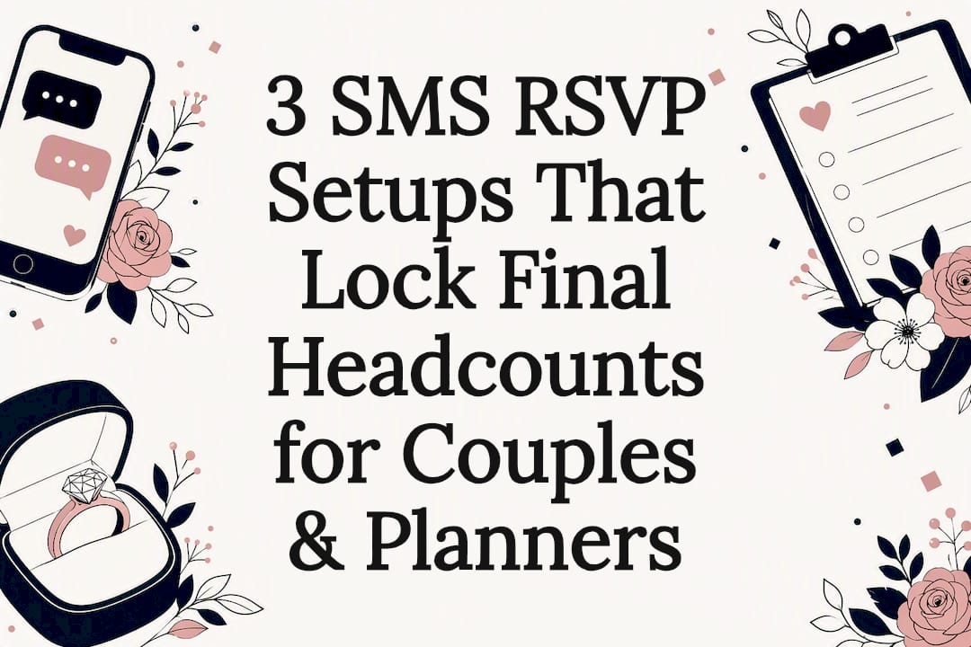 Decorative wedding RSVP themed title card graphic