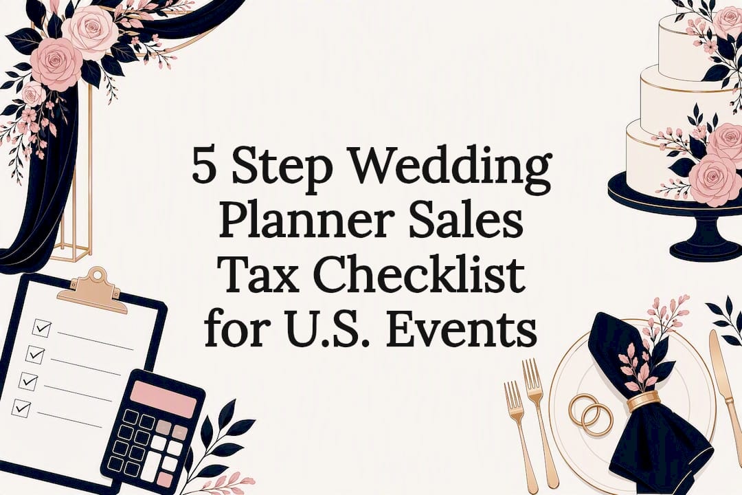 Wedding sales tax checklist title card