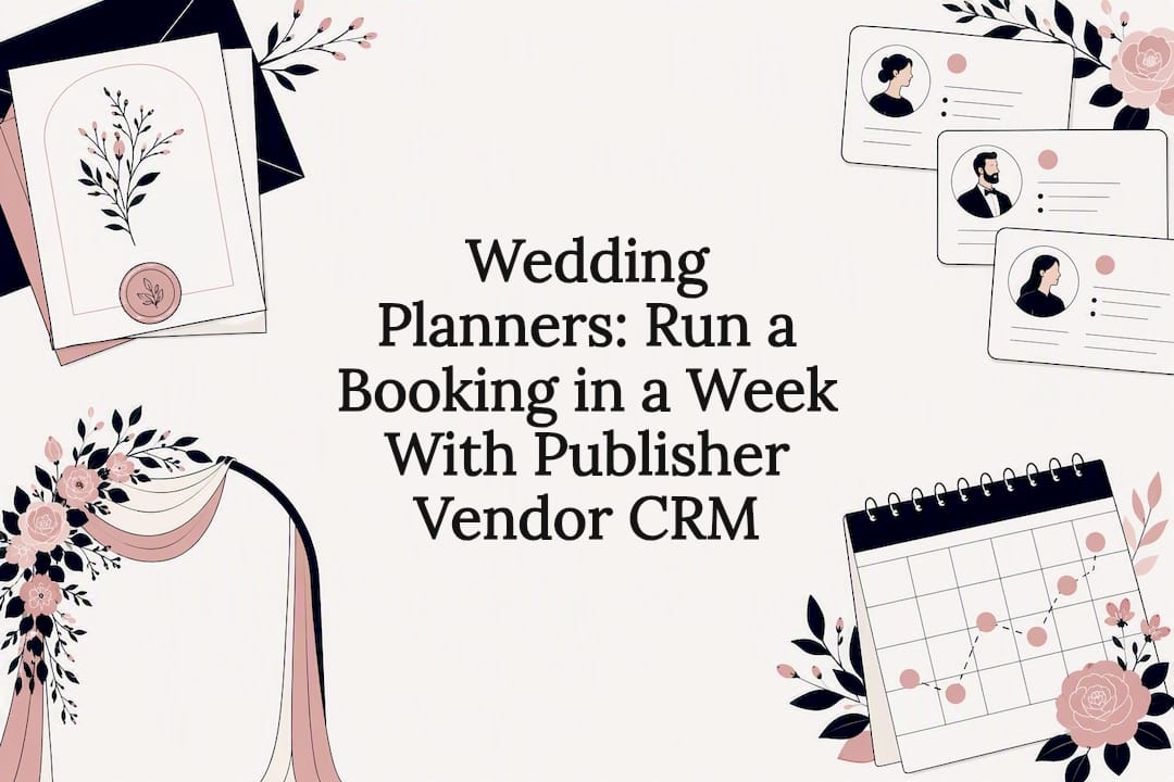 Wedding vendor CRM editorial title card