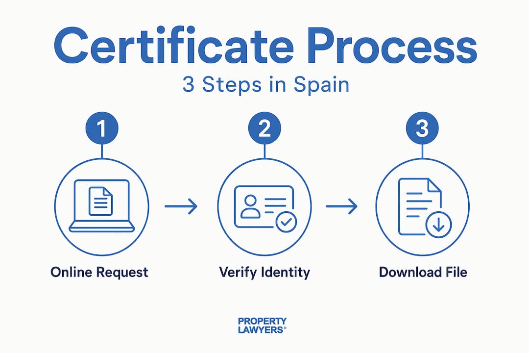 Infographic showing three steps to obtain a digital certificate