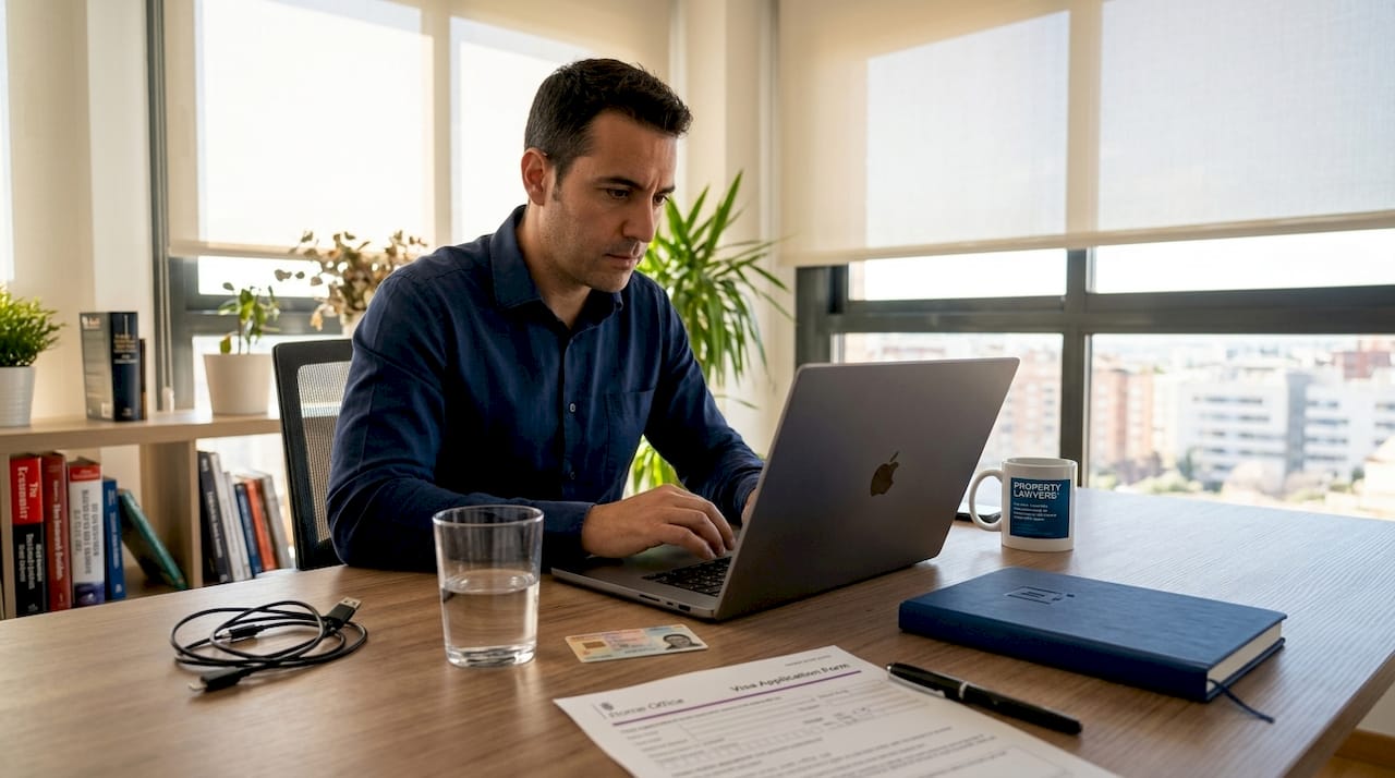Person applying online for a Spanish digital certificate