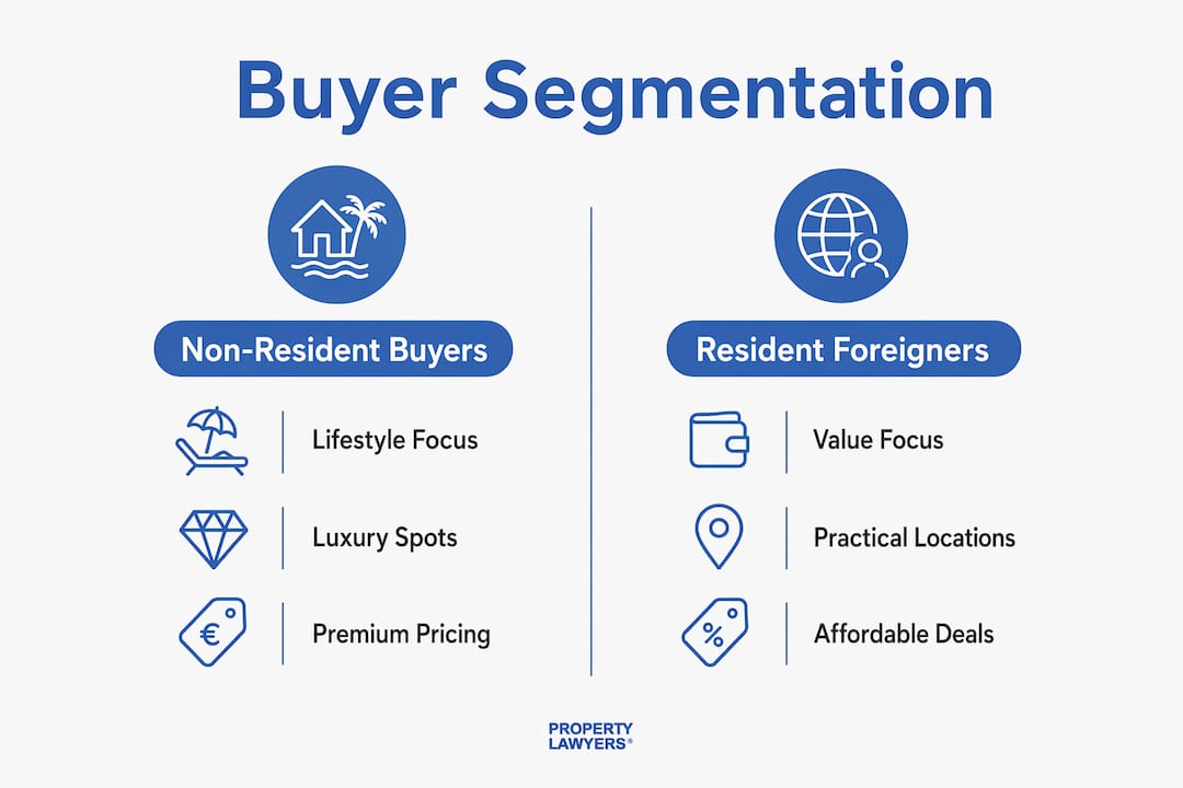 Infographic comparing non-resident and resident foreign buyers