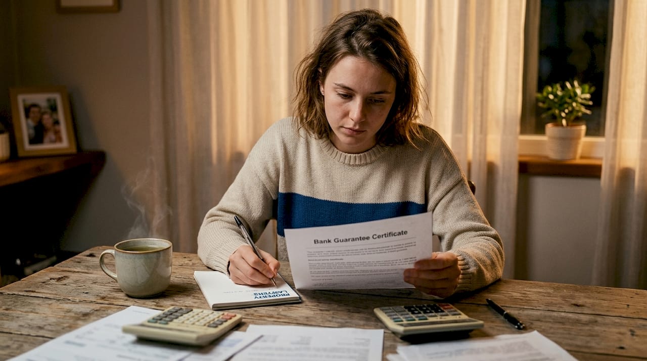 Buyer inspecting bank guarantee certificate