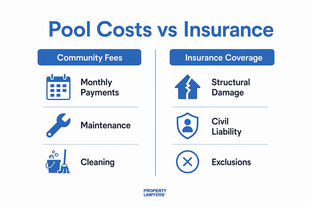 Infographic comparing shared pool costs and insurance coverage