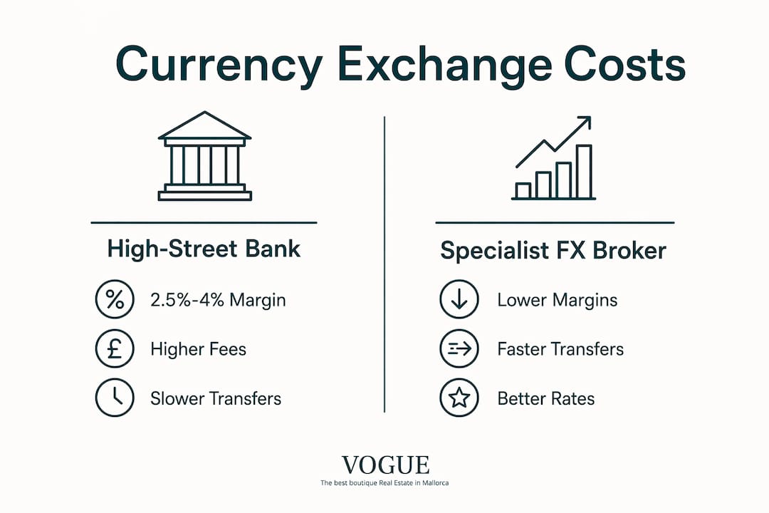 Infographic comparing currency exchange costs