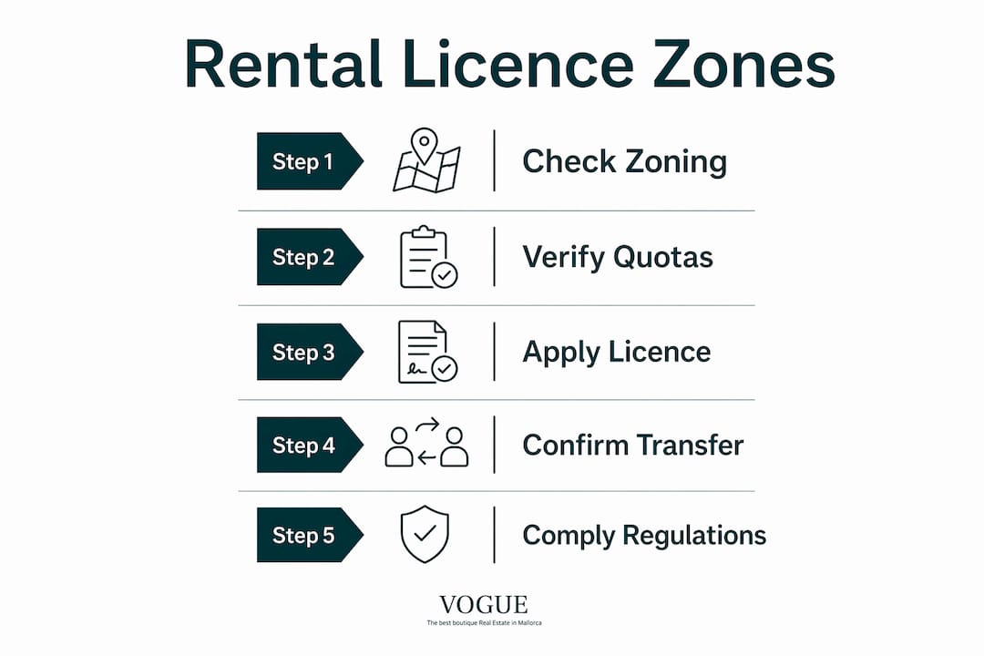 Infographic outlining rental licence verification steps