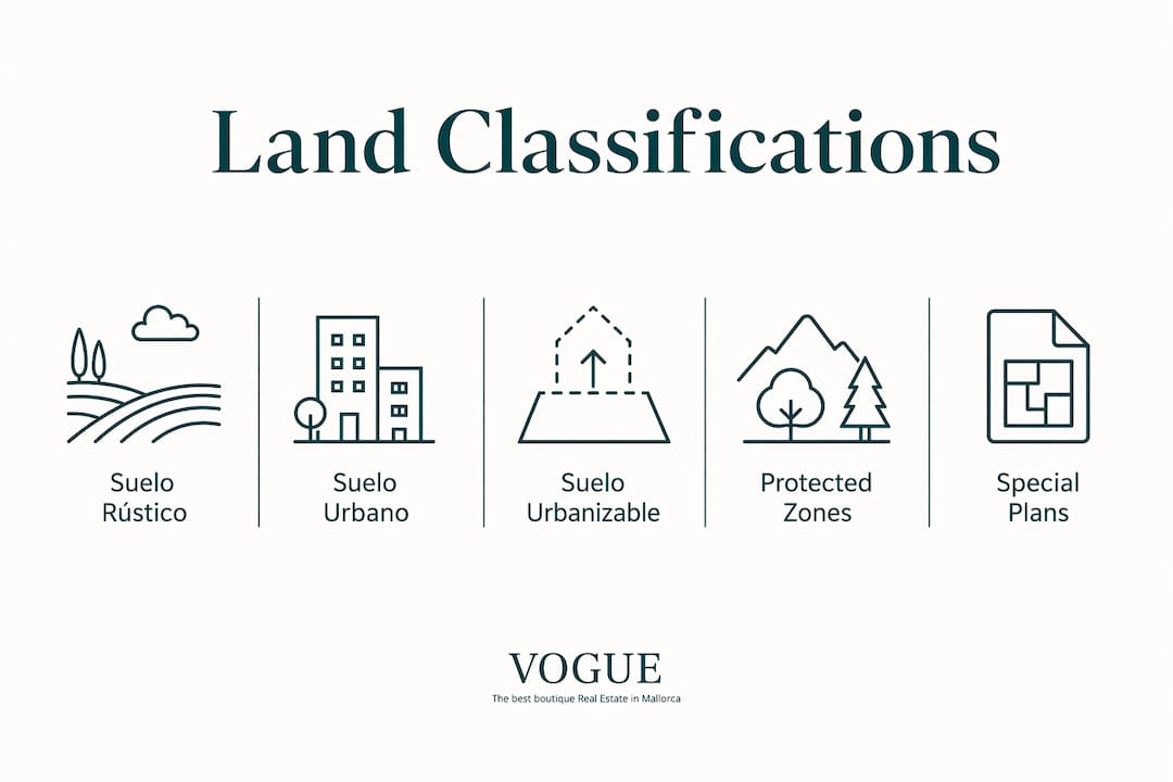Infographic showing hierarchy of Mallorca rural land classifications