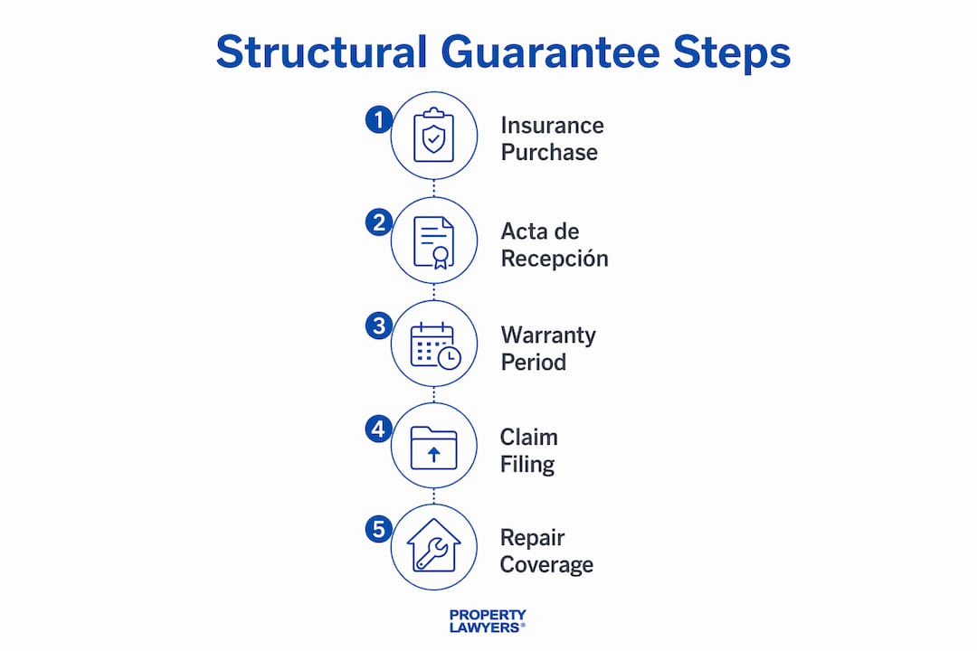 Infographic illustrating structural guarantee process steps
